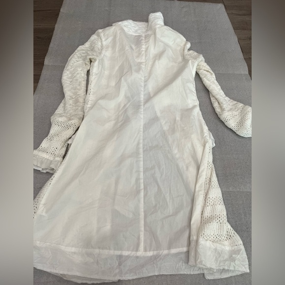 [M]Linea Domani Mixed Fabric and Textures Tie Up open knit Cardigan - Picture 9 of 9